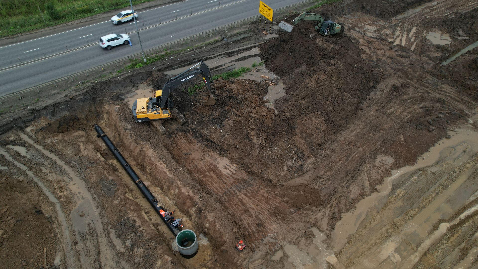 видео с коптера, каширское шоссе, реконструкция каширского шоссе,