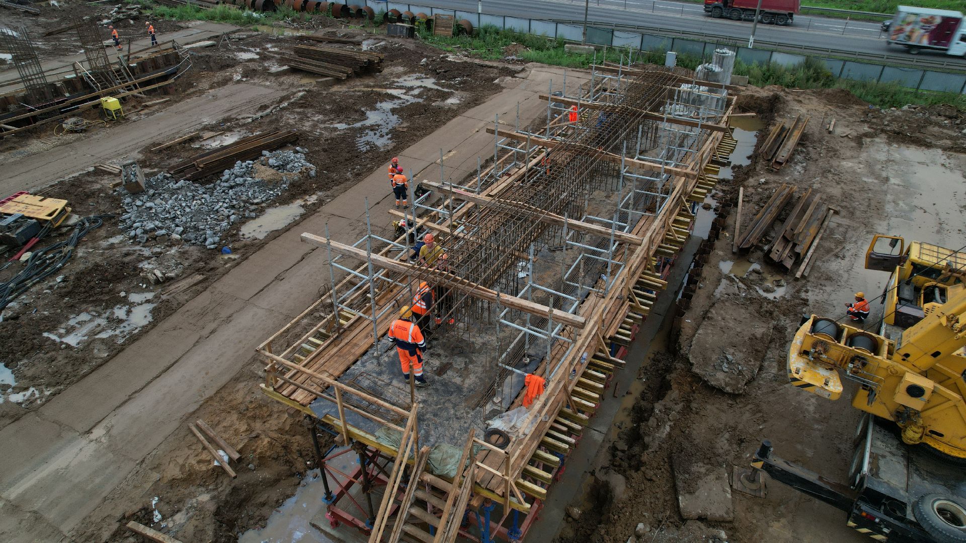 видео с коптера, каширское шоссе, реконструкция каширского шоссе,