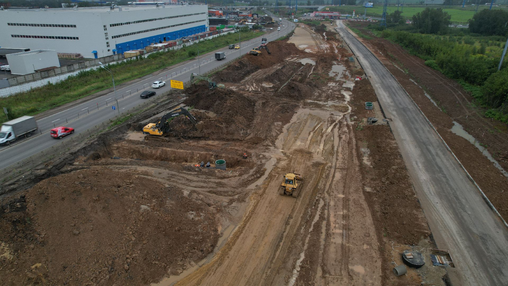 видео с коптера, каширское шоссе, реконструкция каширского шоссе,