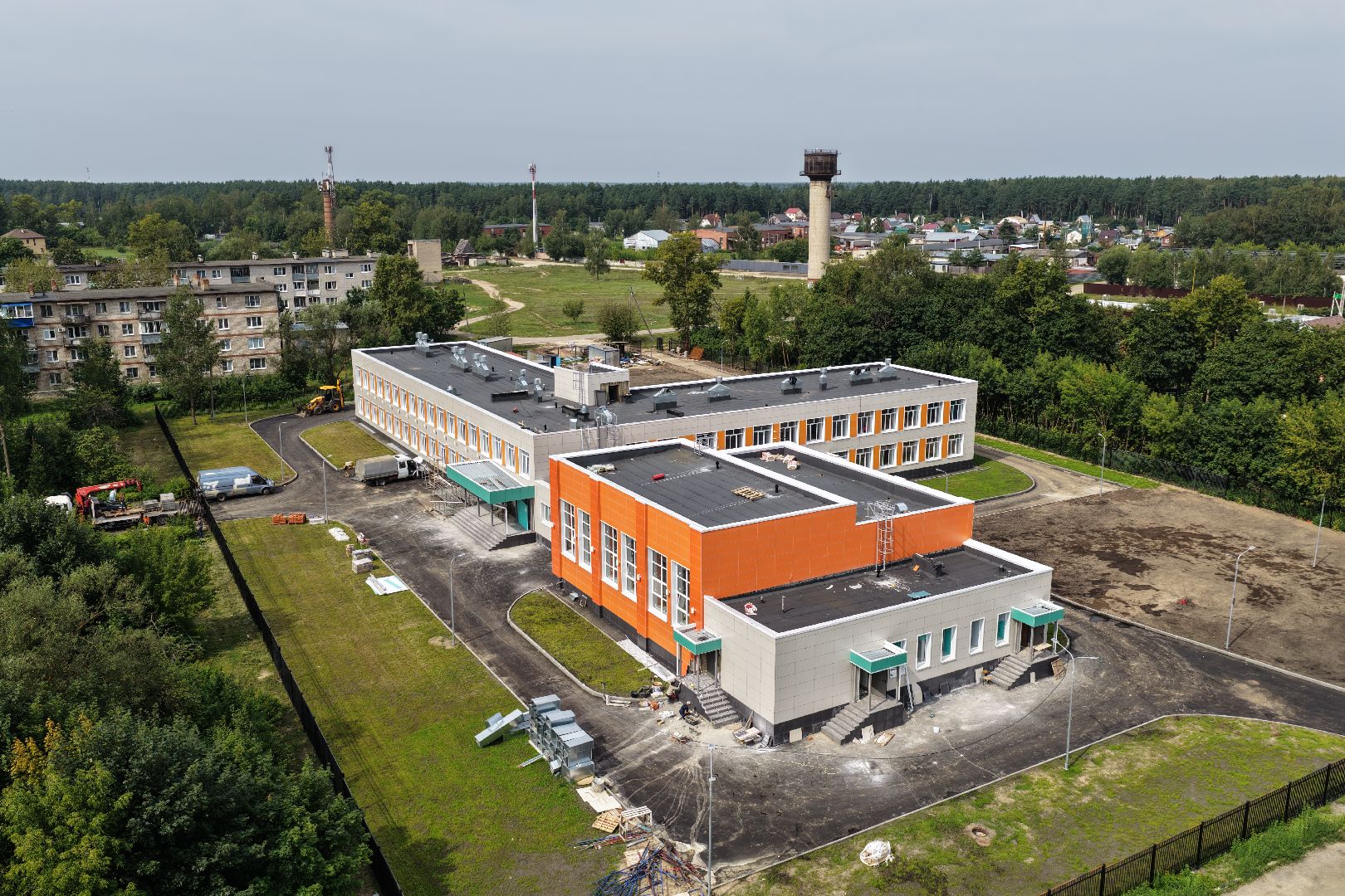 видео с коптера, школа малая дубна,