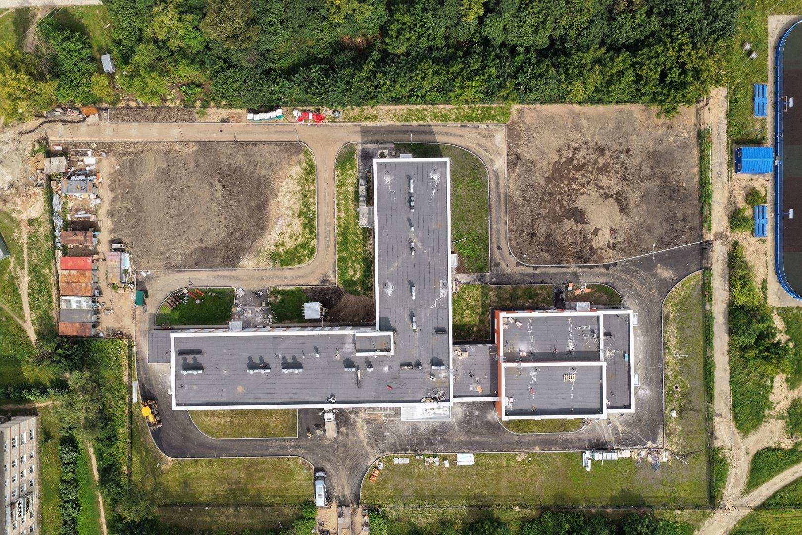 видео с коптера, школа малая дубна,