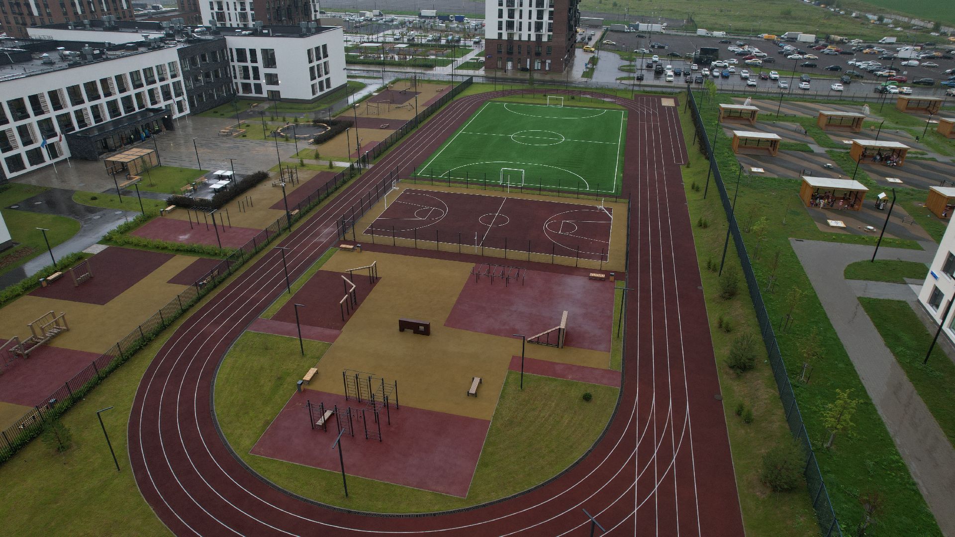 видео с коптера, школа в жк пригород лесное, новая школа в ленинском,