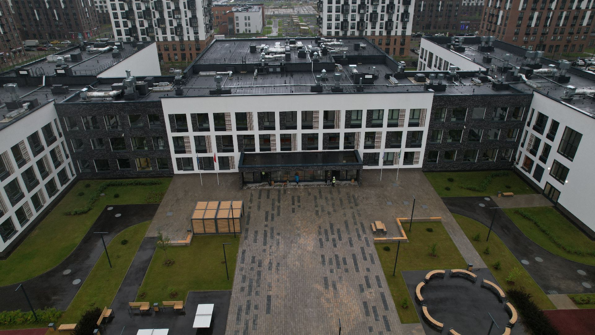 видео с коптера, школа в жк пригород лесное, новая школа в ленинском,