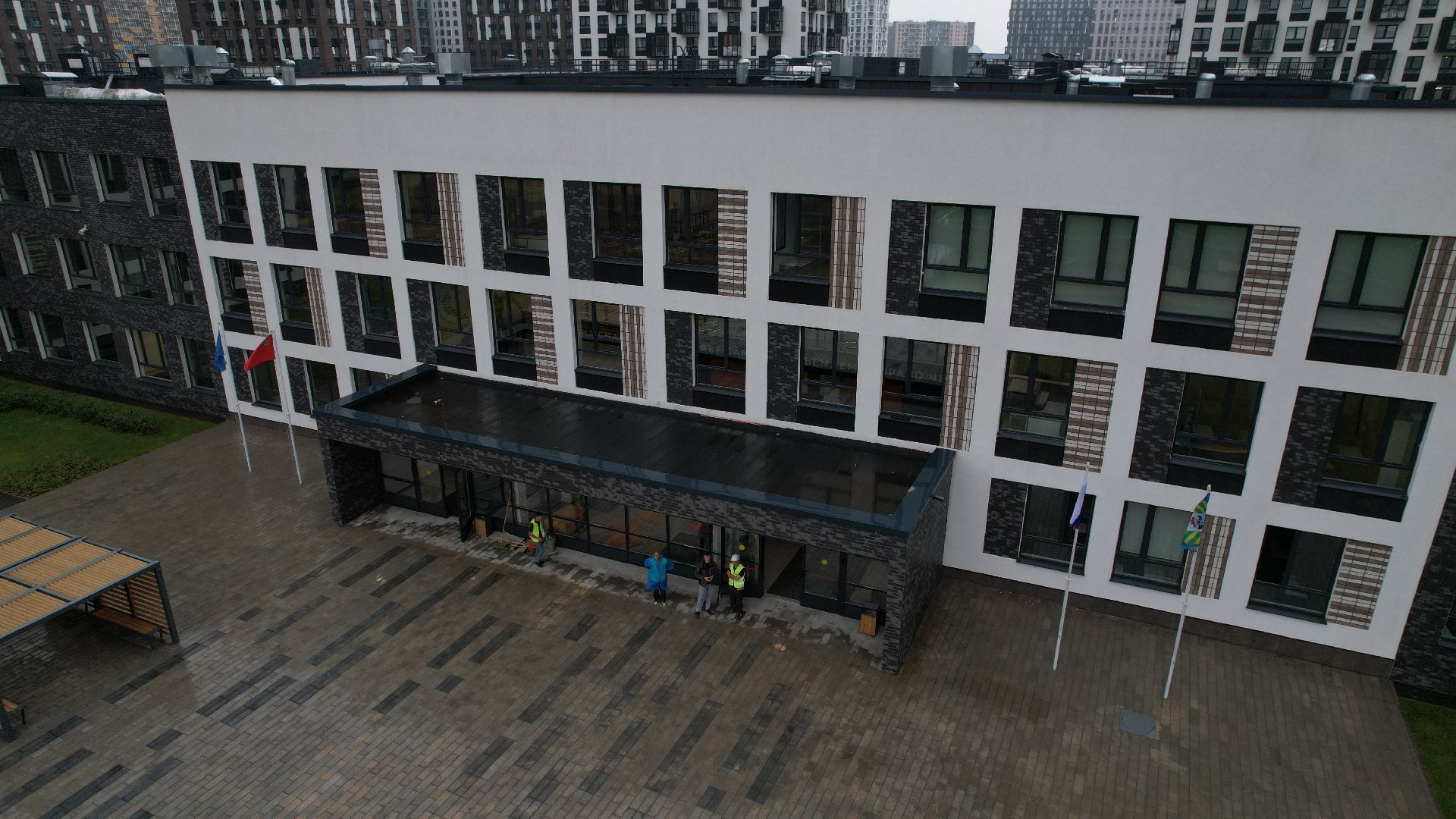 видео с коптера, школа в жк пригород лесное, новая школа в ленинском,