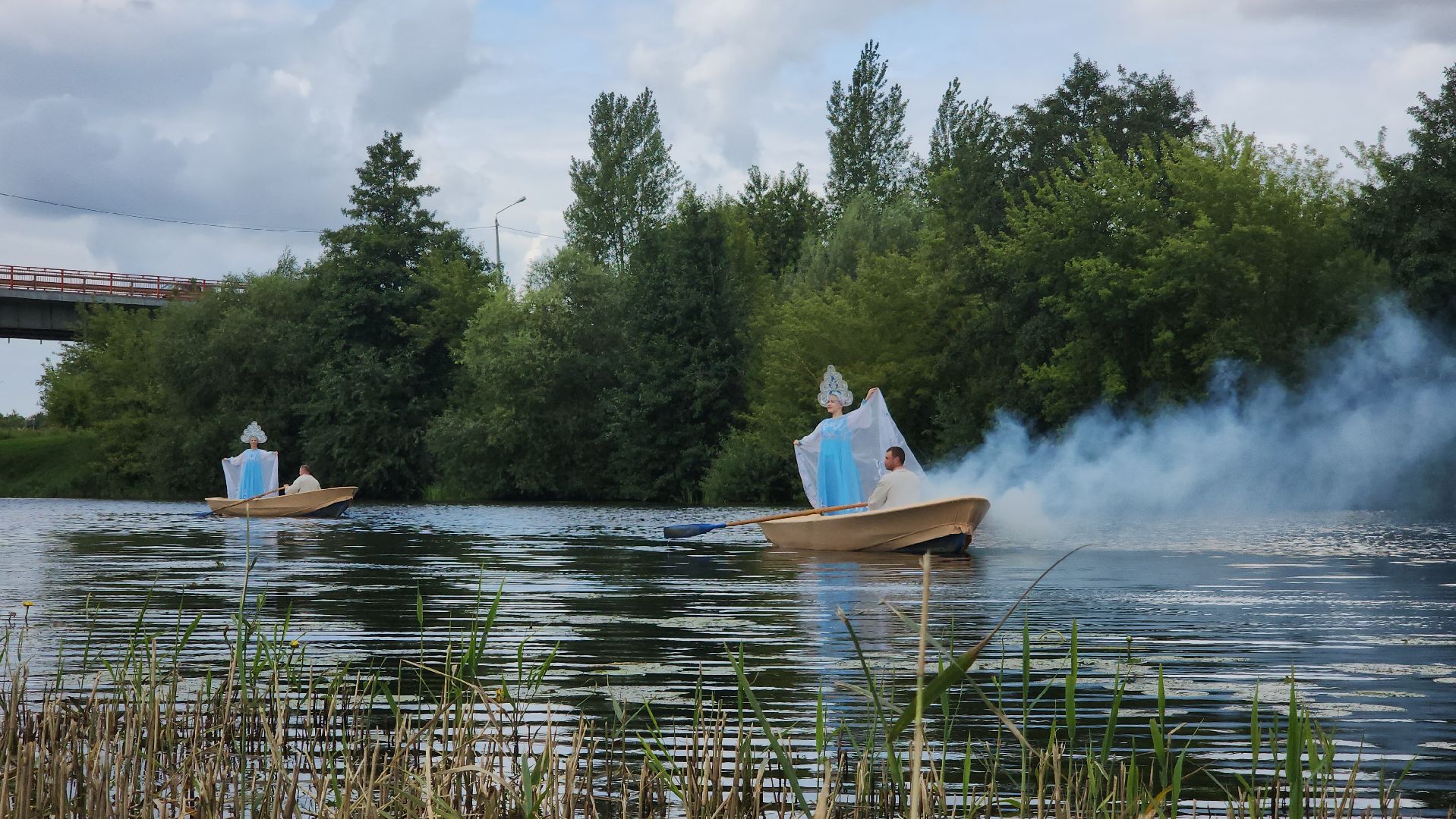 Зарайск, День города, Спектакль на воде,зарайску 879 лет,