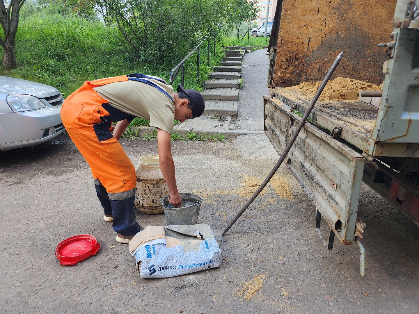 фрязино, ремонт лестницы, благоустройство,
