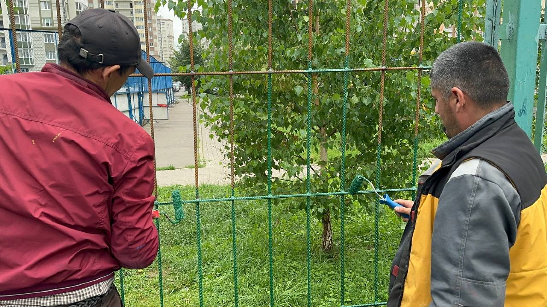 благоустойство, футбольное поле, домодедово,