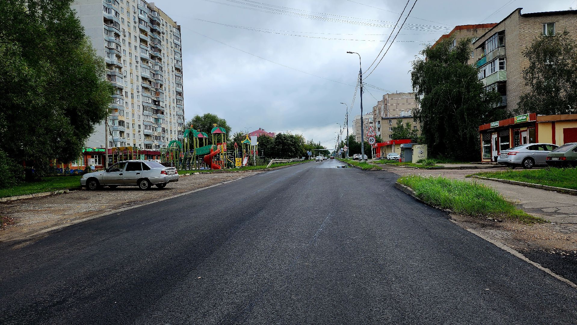 серпухов, подмосковье, улица весенняя, новый асфальт,