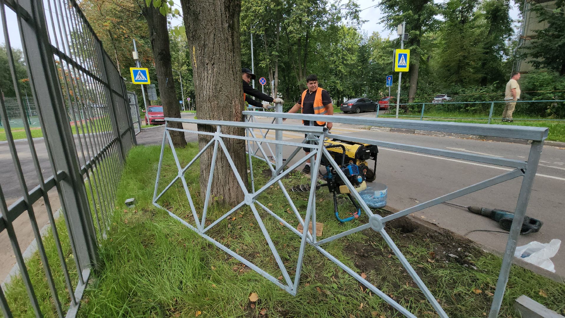 дорожные ограждения, пешеходный переход, Лобня , образовательные учреждения,