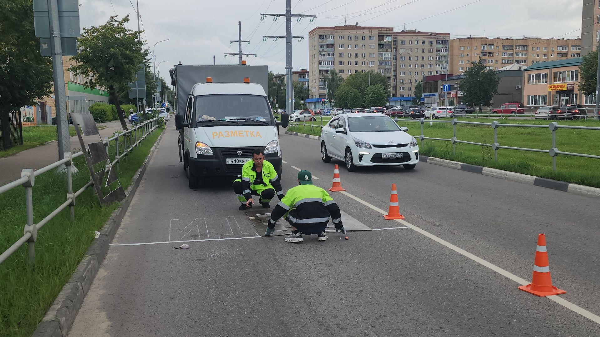 серпухов, улица горького, дорожная разметка, безопасность движения, трансопрт,