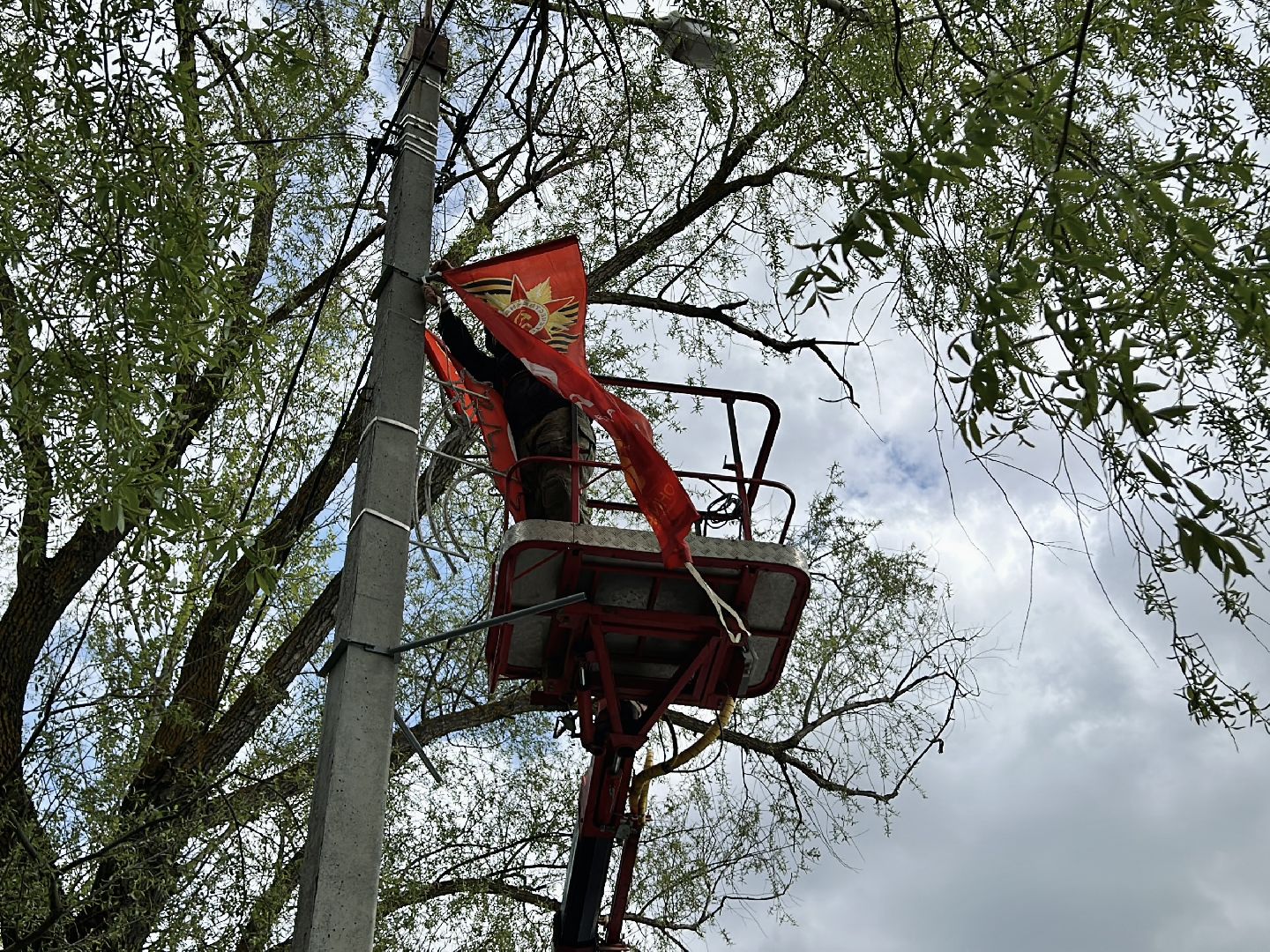 День Победы, город, Фрязино, флаги