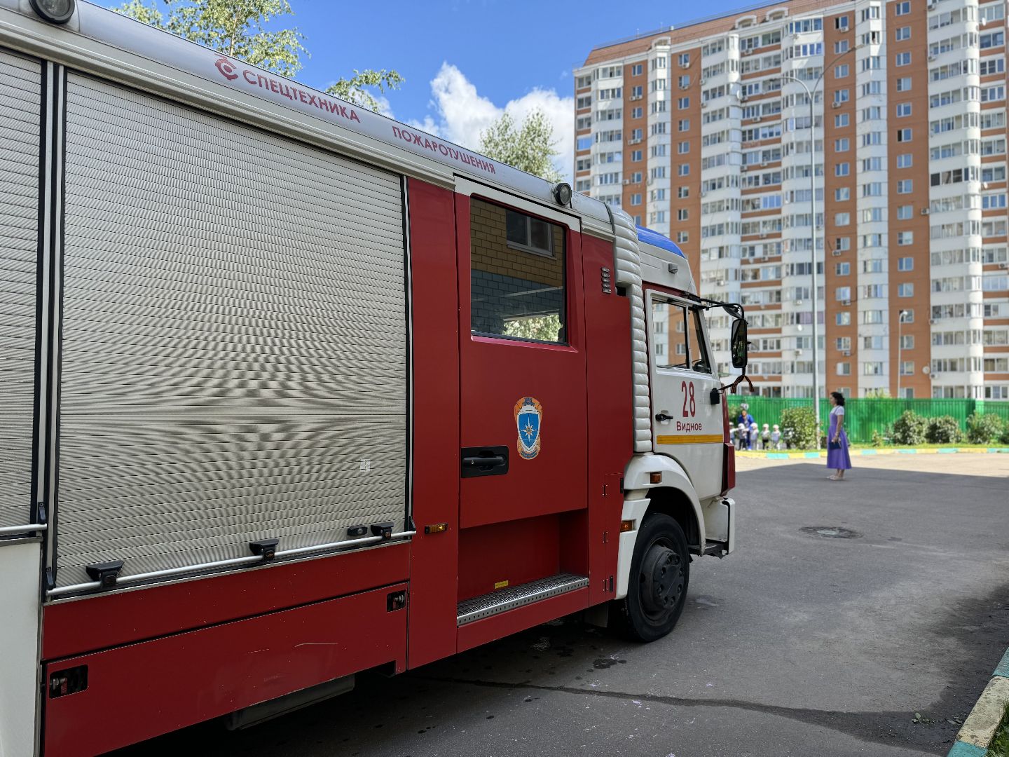 пожарные учения , детский сад колобок , ленинский городской округ, мчс, дети,