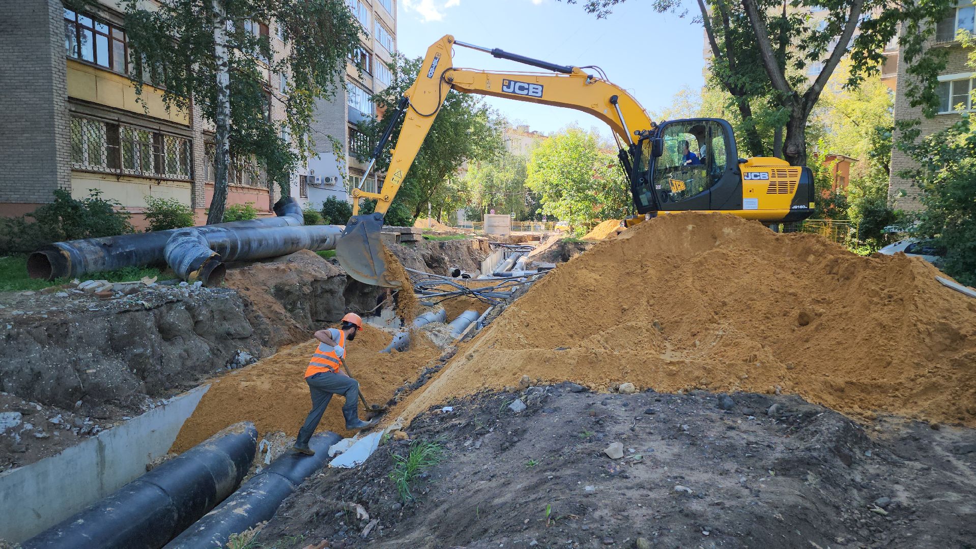 Люберцы,  ремонт теплосети, магистральный трубопровод,