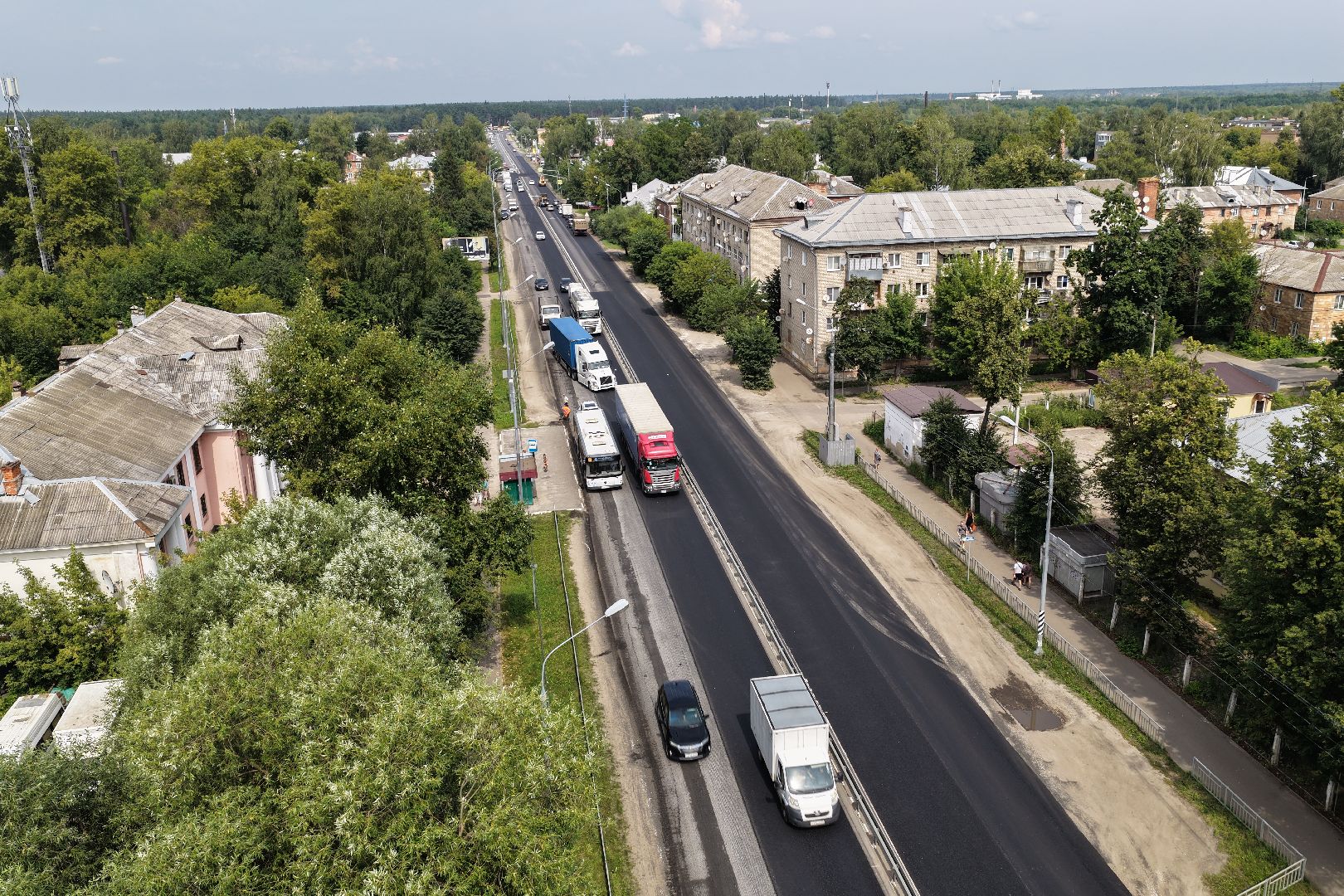 видео с коптера, ремонт дороги орехово-зуево, ремонт А-108,