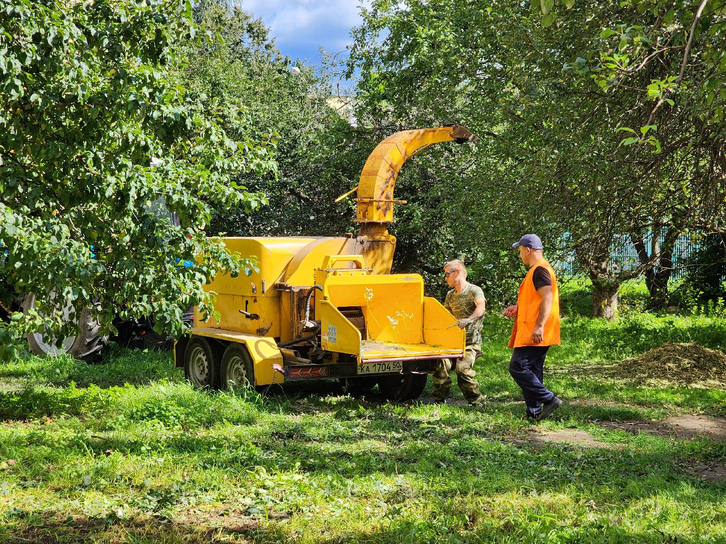 чехов, улица чехова, содержание двора, опиловка деревьев, измельчение веток, удаление аварийных деревьев, удаление сухостоя, уборка придомовой территории, заявки жителей, портал добродел, мбу чеховское благоустройство,