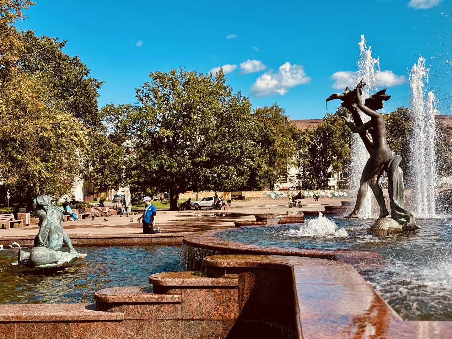 раменское, фонтан, Благоустройство, фонтан времена года на площади молодежи,