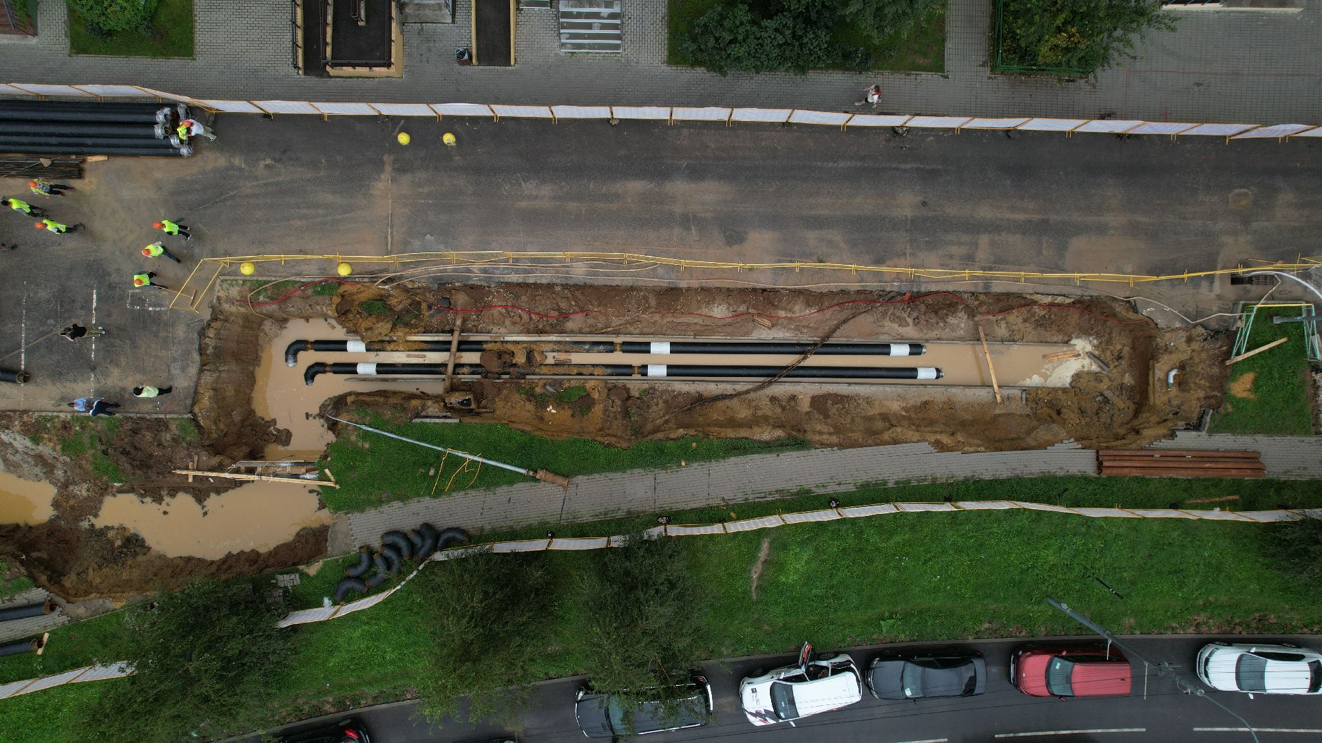 видео с коптера, модернизация теплосетей, теплосети видное,