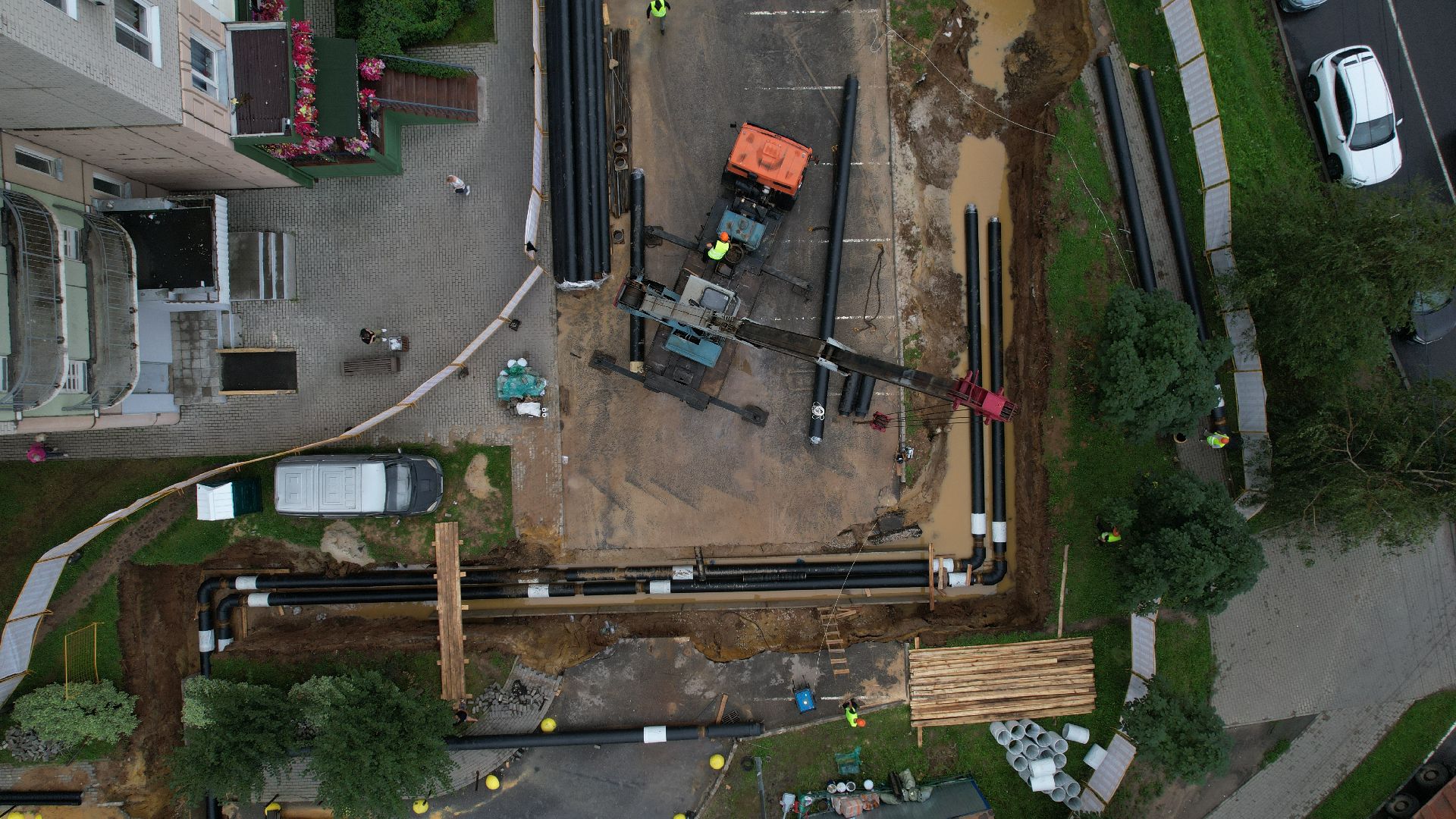 видео с коптера, модернизация теплосетей, теплосети видное,