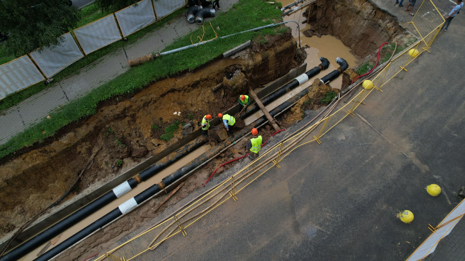видео с коптера, модернизация теплосетей, теплосети видное,