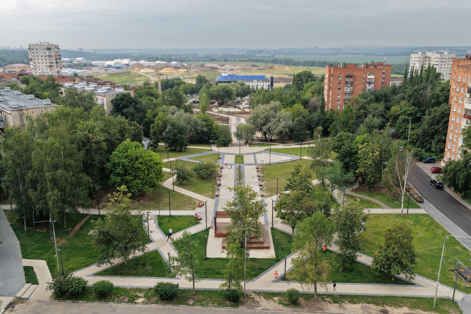 видео с коптера, благоустройство сквера имени Громцева, благоустройство дзержинский,