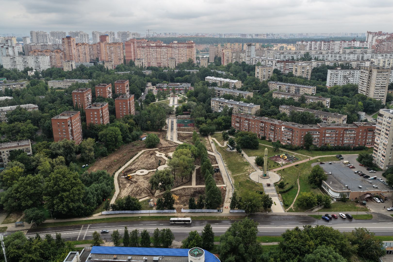 видео с коптера, благоустройство сквера имени Громцева, благоустройство дзержинский,