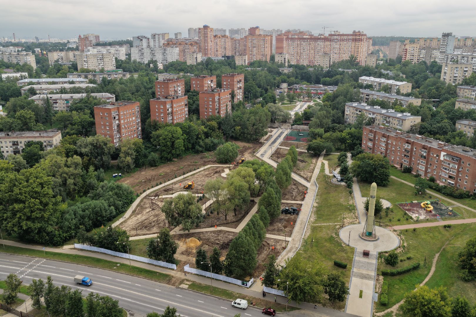 видео с коптера, благоустройство сквера имени Громцева, благоустройство дзержинский,