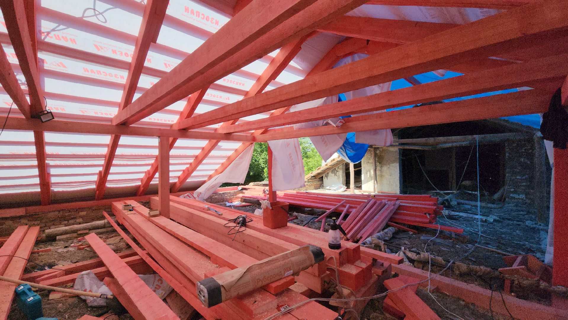 ступино, капремонт, ремонт кровли, скатная крыша, березнецово, стропильная система, профнастил,