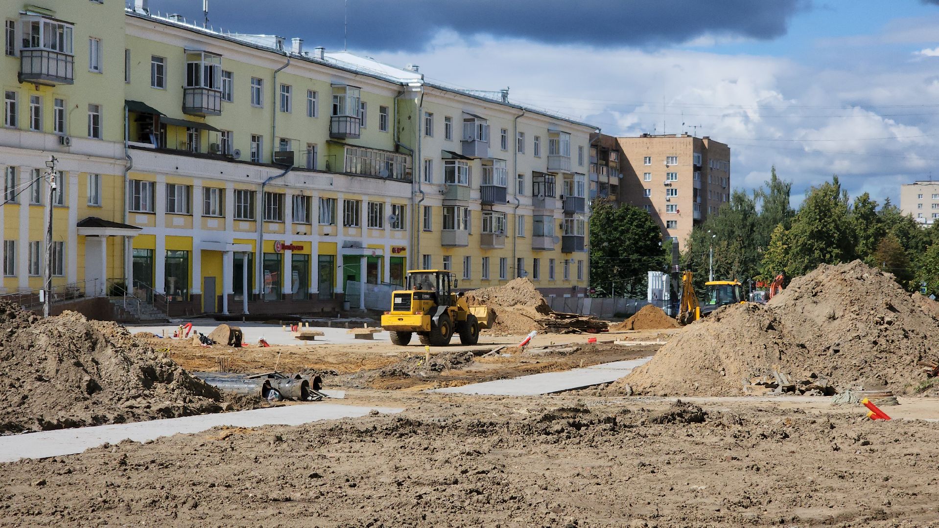 ступино, проспект победы, благоустройство, пешеходная зона, комфортная городская среда, тротуары, земляные работы,
