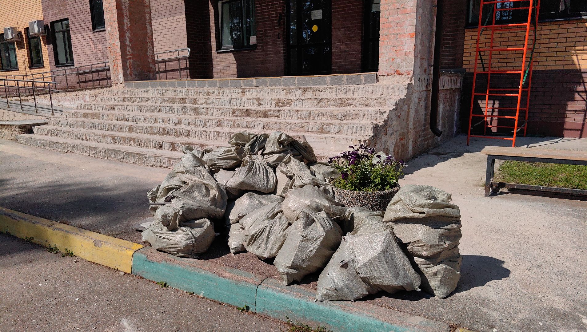 вход, школа, ремонт, ступени, плитка,