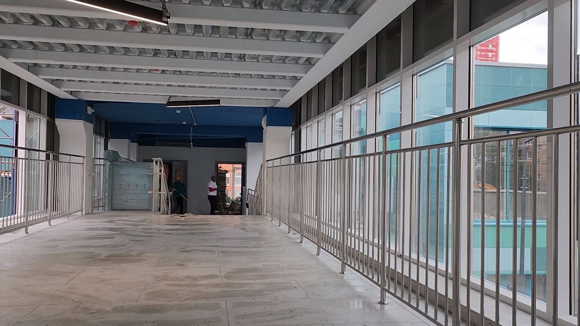 королёв, отапливаемый переход к школе 1, строительство в королеве ,