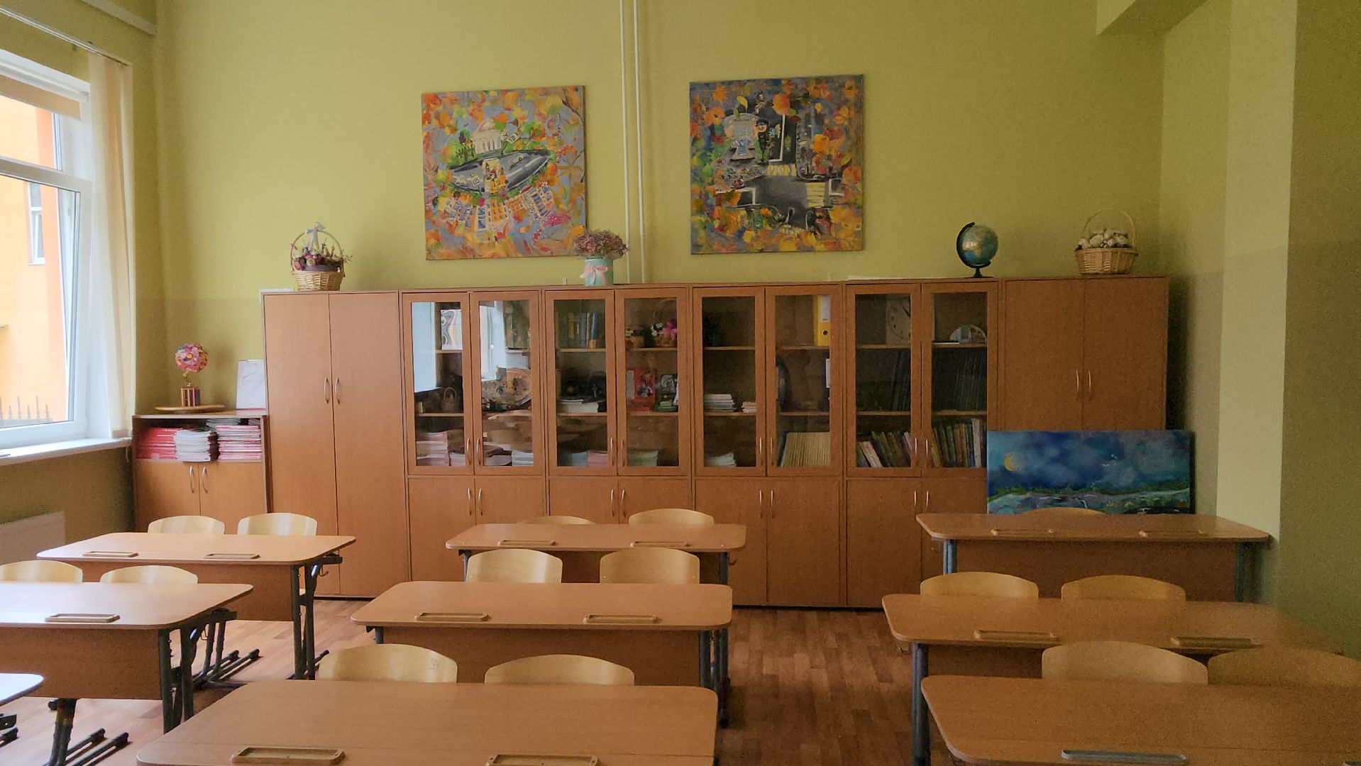 вертикалки, пушкино, школа 1, подготовка школы к учебному году, косметический ремонт, новое оборудование, коммуникации, покраска стен,первоклассники, учителя,