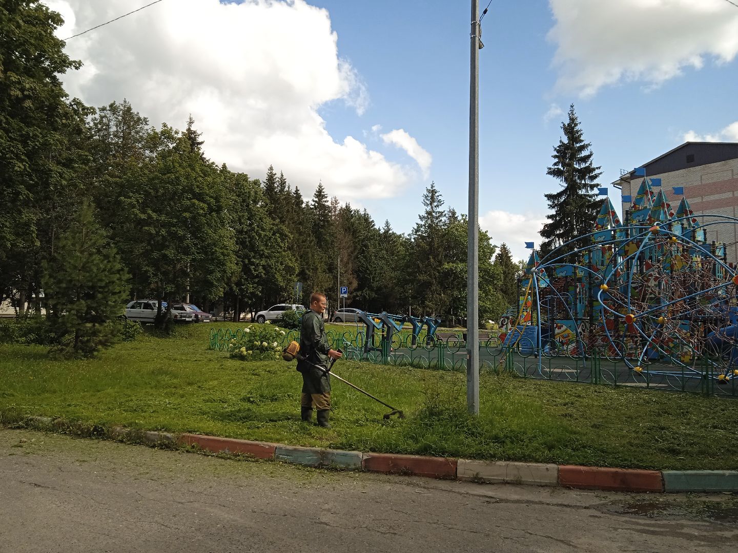 городской округ восход, благоустройство, жкх, газон, газонокосилка,