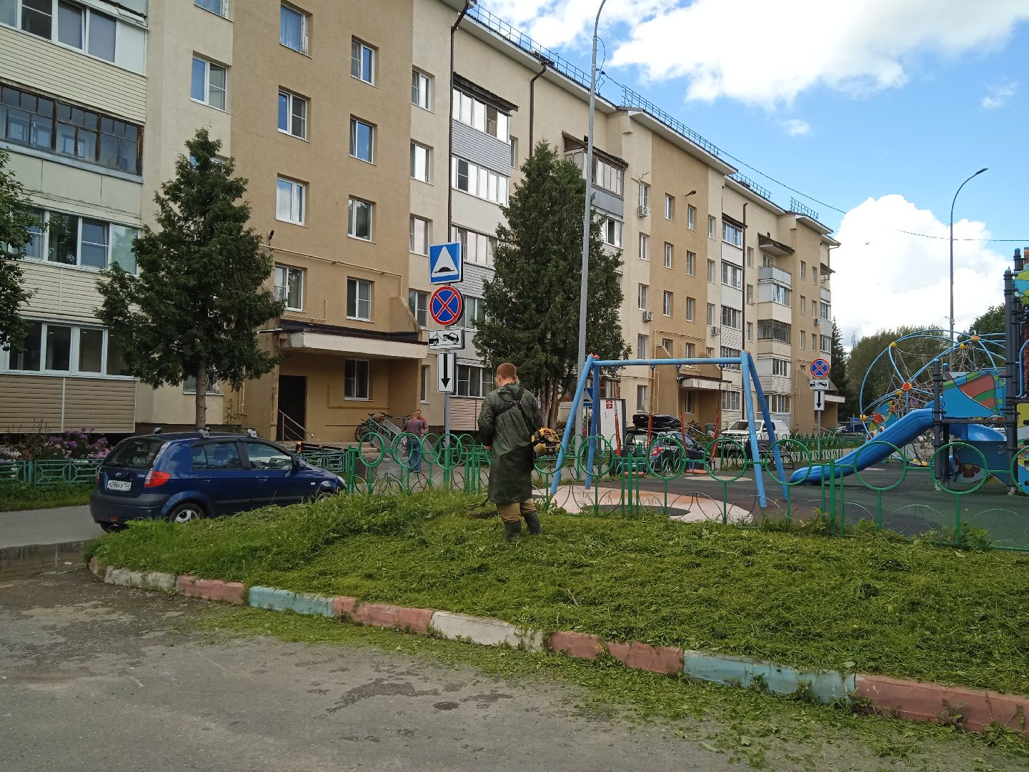 городской округ восход, благоустройство, жкх, газон, газонокосилка,