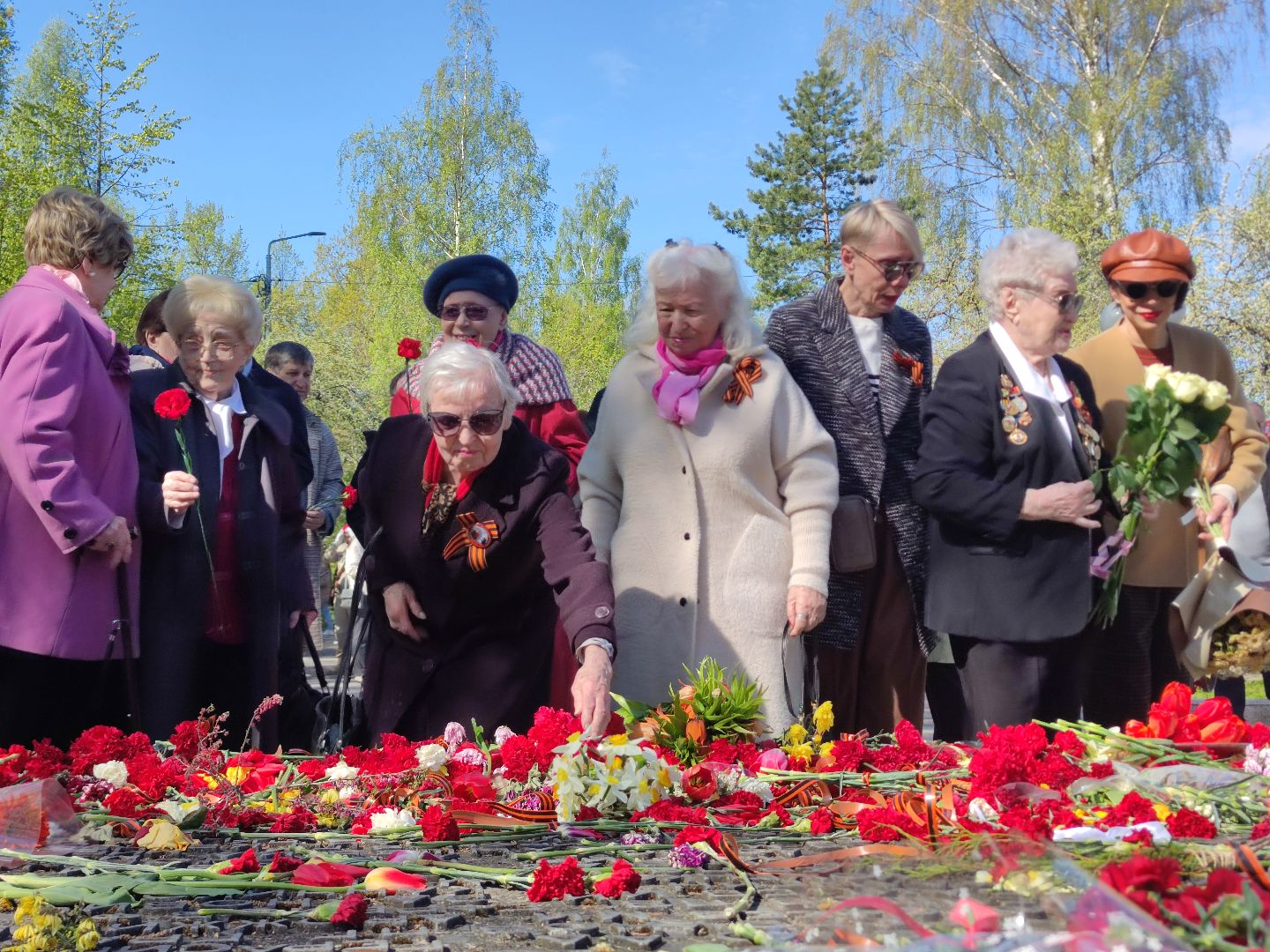 Митинг, возложение цветов, День Победы, Дубна