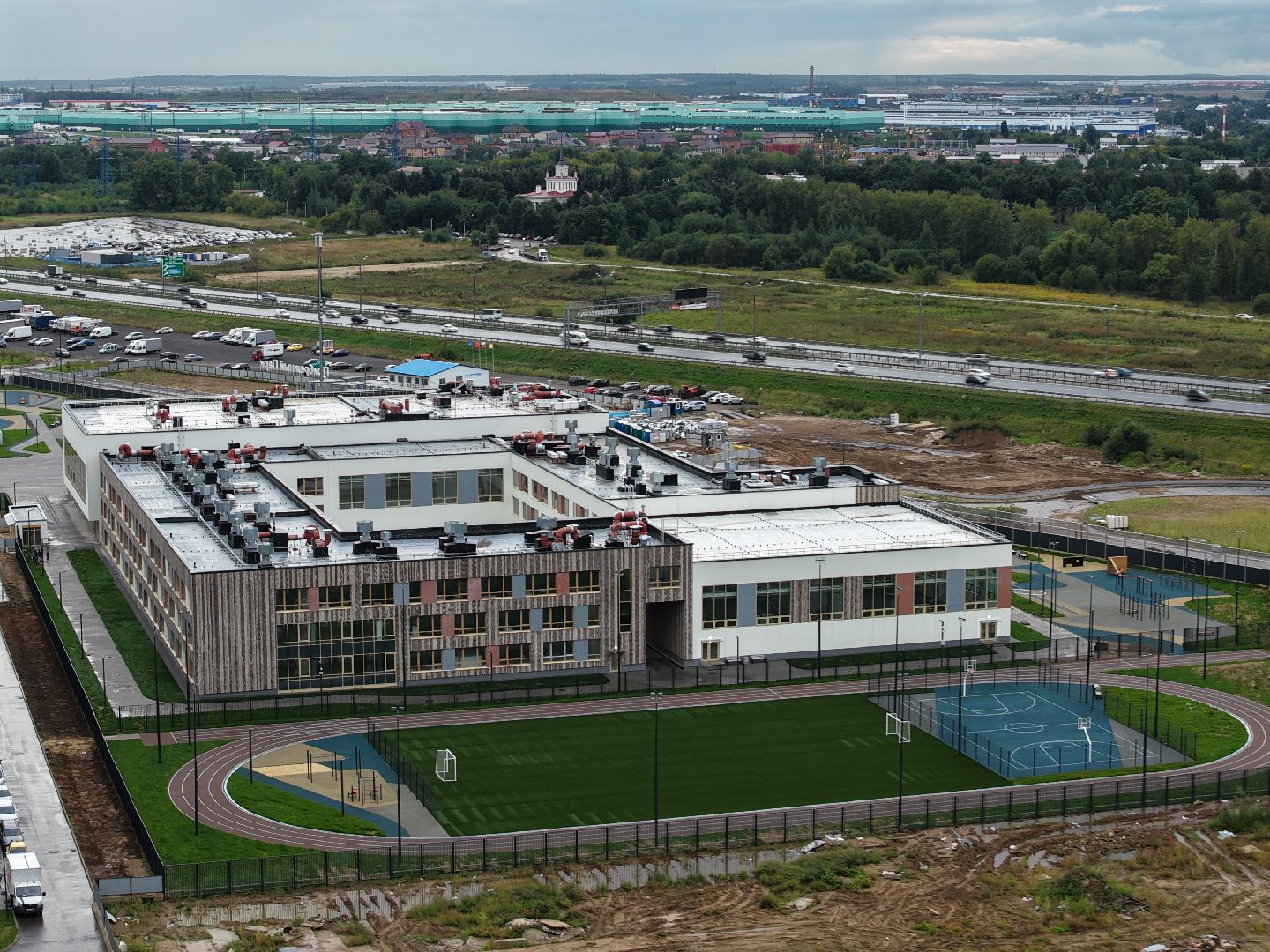 видео с коптера, школа в жк приображенский парк, новая школа домодедово,