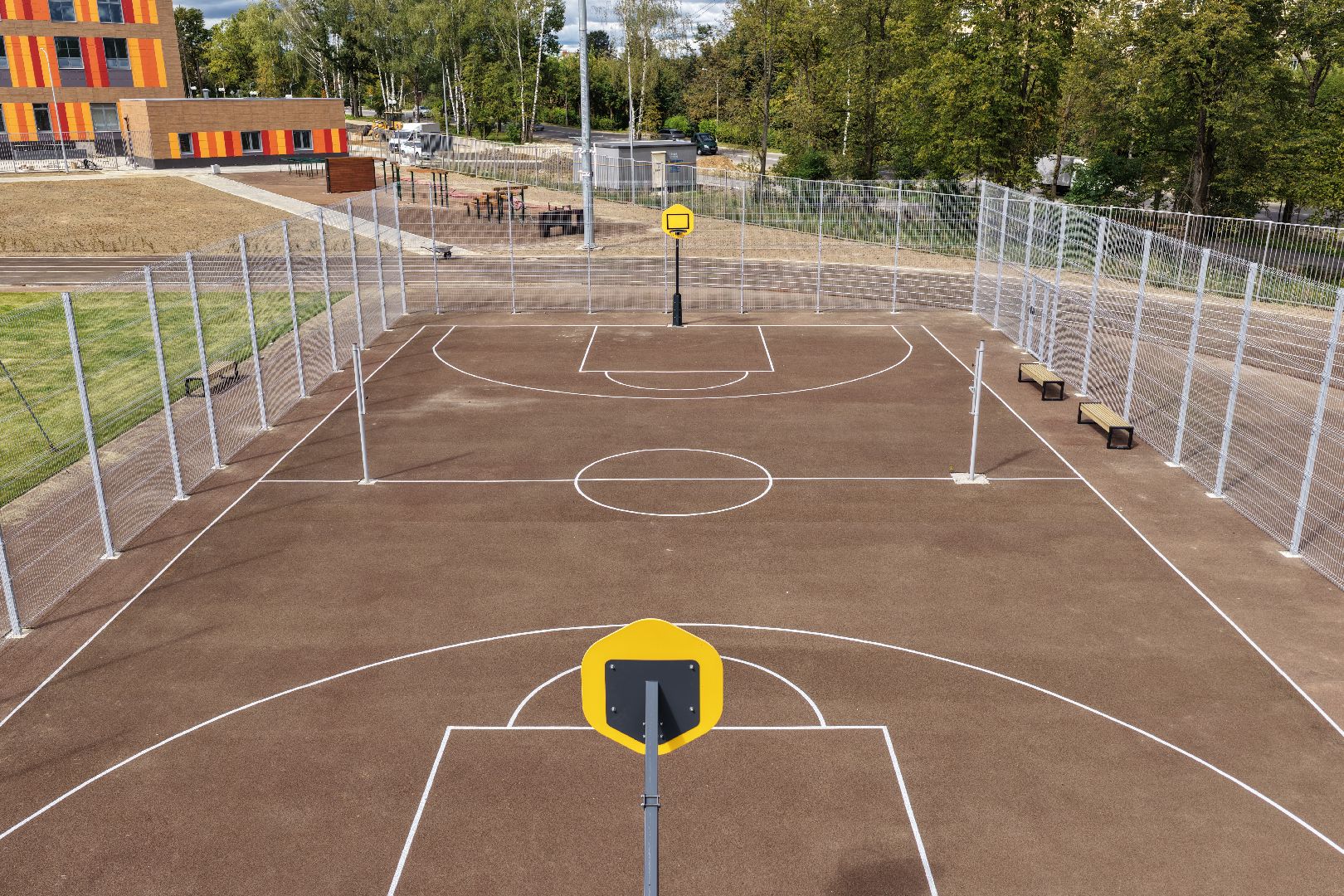 видео с коптера, школа в климовске,