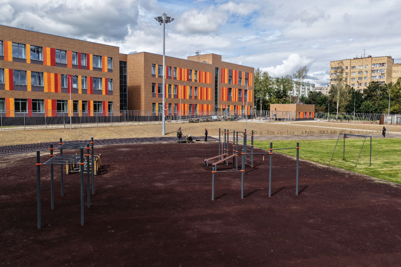 видео с коптера, школа в климовске,