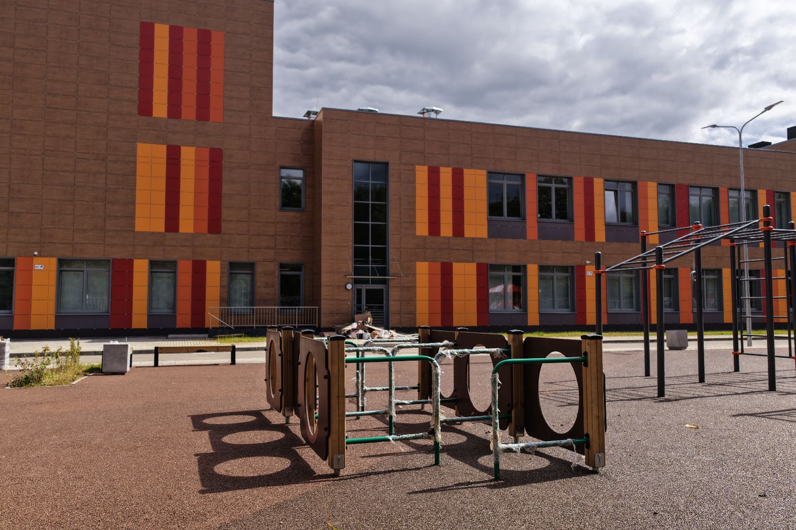 видео с коптера, школа в климовске,