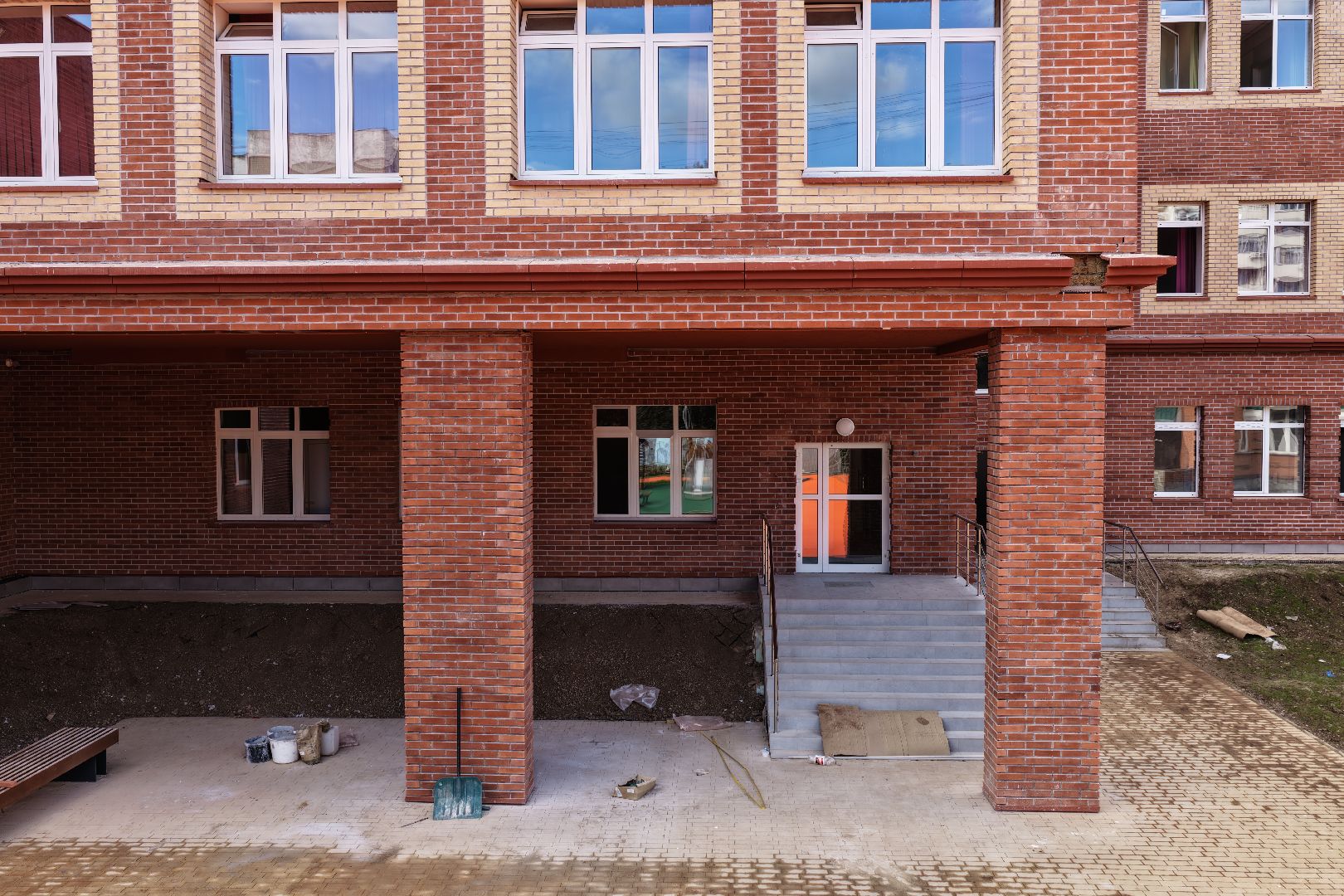 видео с коптера, пристройка к школе 3, образование в чехове,