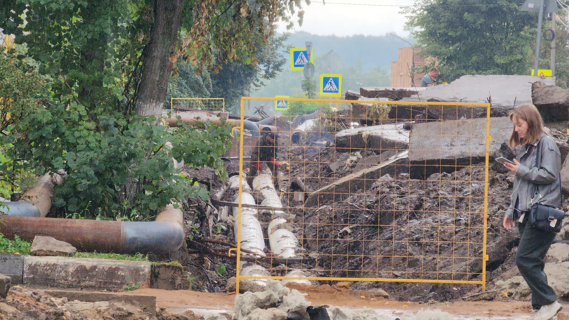 кашира, ремонт теплосети, транспорт, ограничение движения, строительные работы, теплотрасса, горячая вода,