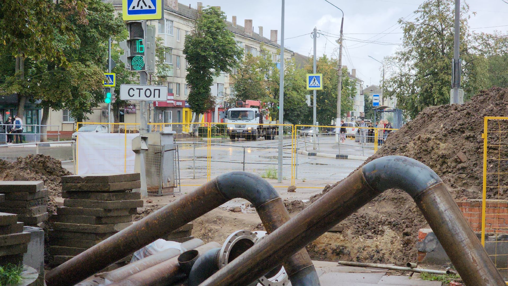 кашира, ремонт теплосети, транспорт, ограничение движения, строительные работы, теплотрасса, горячая вода,