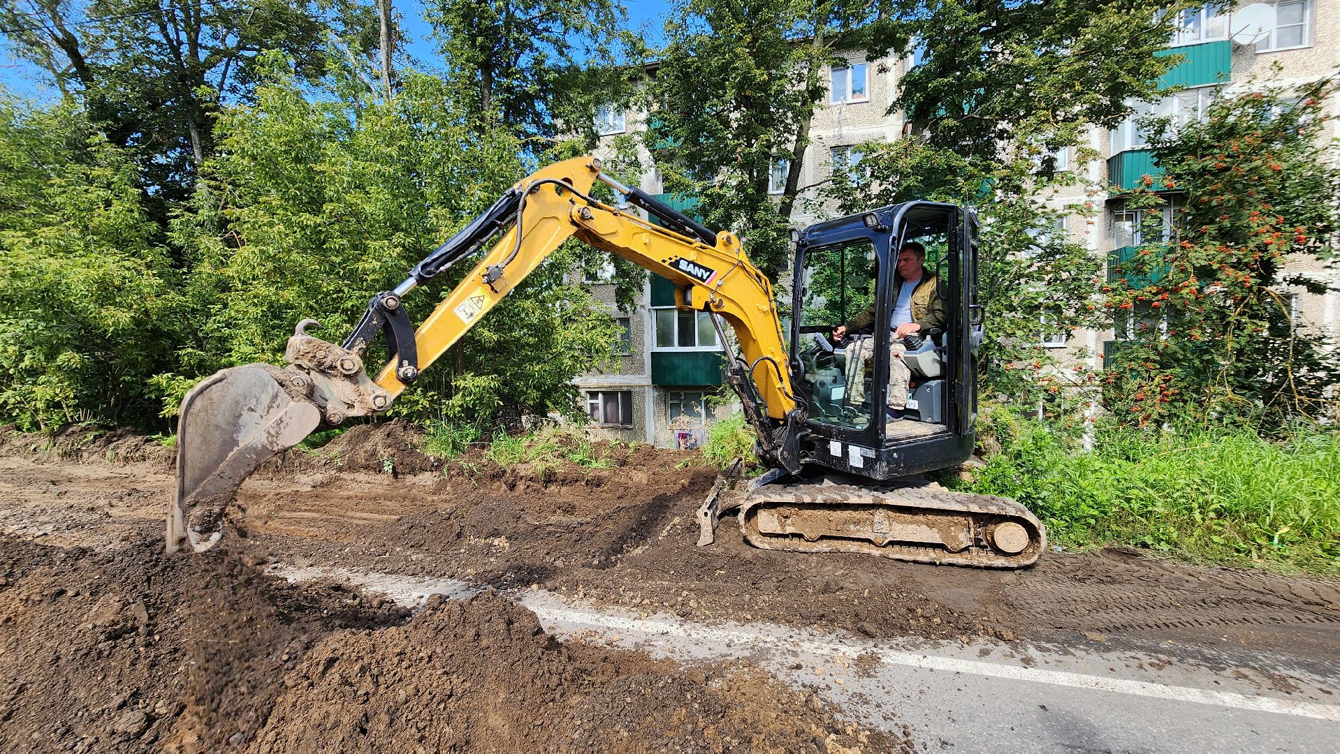солнечногорск, тимоновское шоссе, дороги, строительство тротуара,