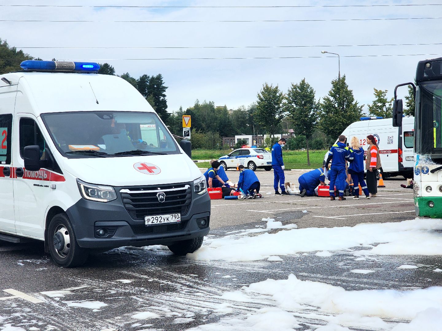 дубна, моссмп, учения спасателей, скорая помощь, дтп,