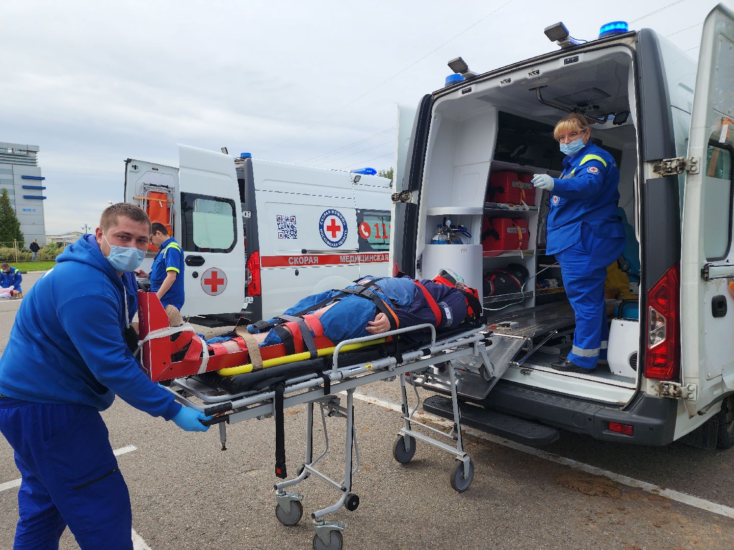 дубна, моссмп, учения спасателей, скорая помощь, дтп,