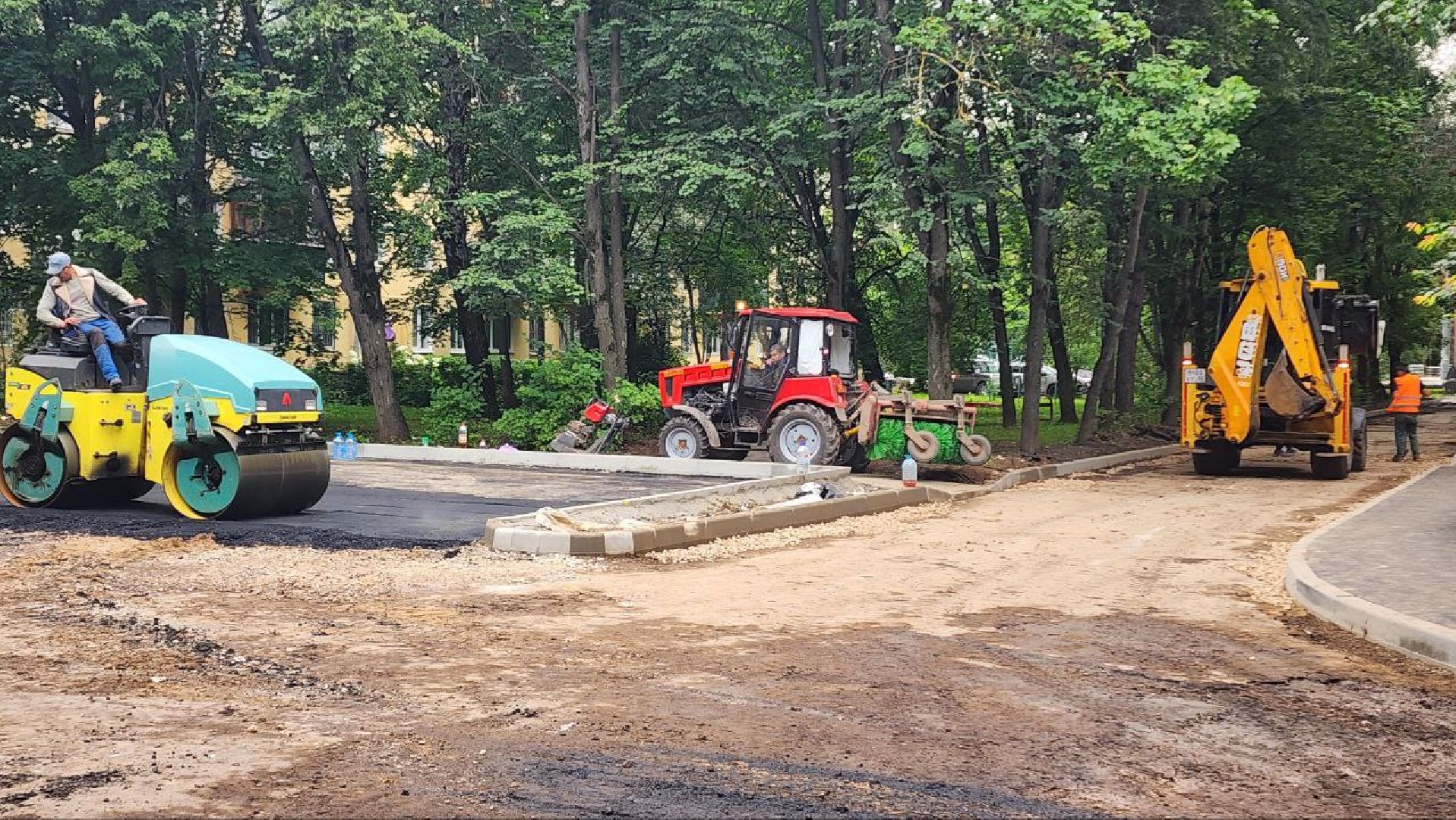 Асфальтирование , Укладка асфальта , Лобня,