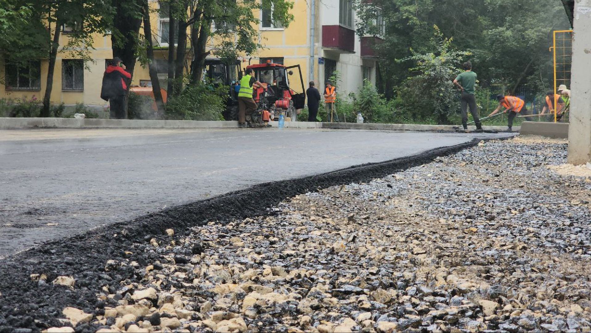 Асфальтирование , Укладка асфальта , Лобня,