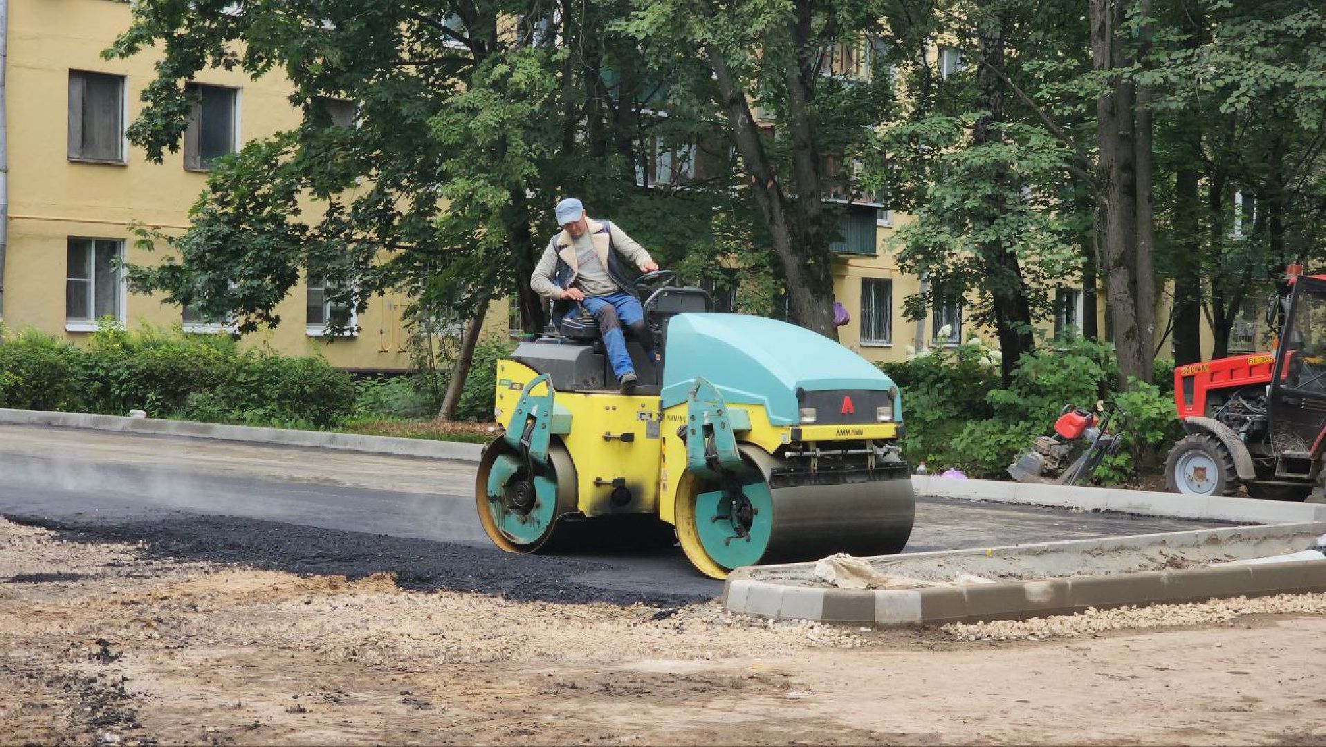 Асфальтирование , Укладка асфальта , Лобня,