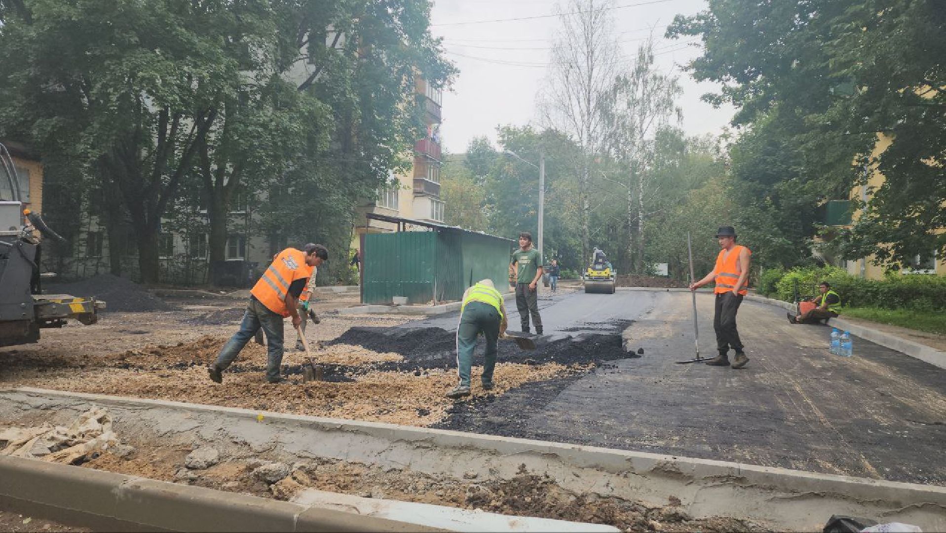 Асфальтирование , Укладка асфальта , Лобня,