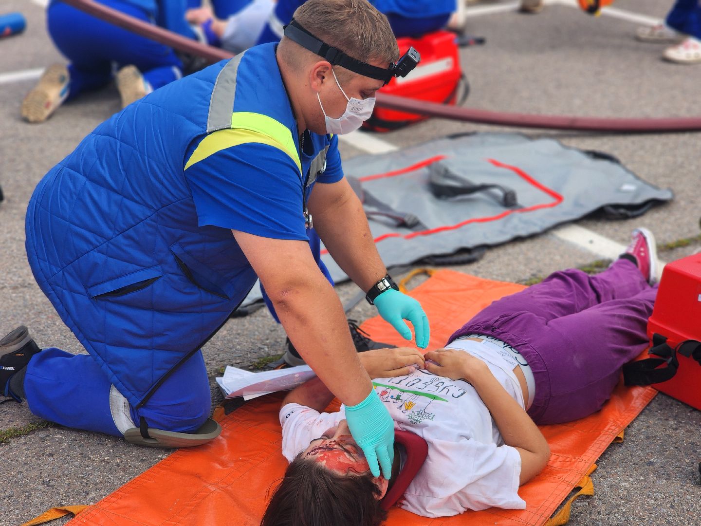 дубна, моссмп, скорая помощь, учения, волонтеры,