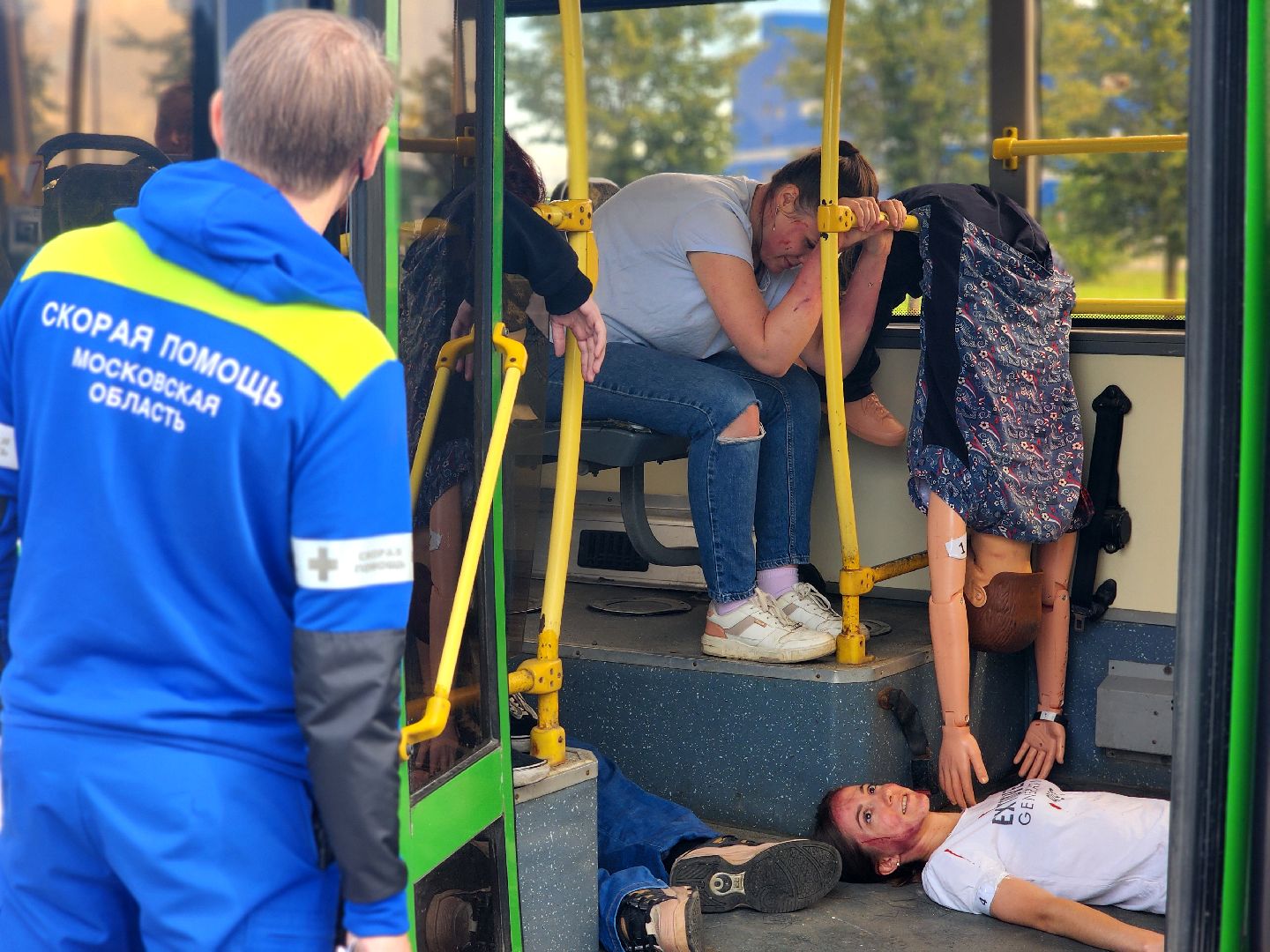 дубна, моссмп, скорая помощь, учения, волонтеры,